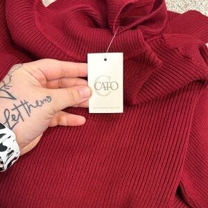 Cato Women's Rich Burgundy Turtleneck Sweater